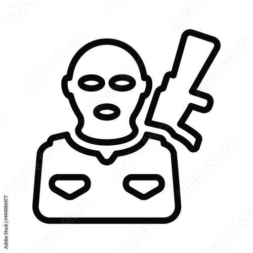Terrorist, terrorism icon