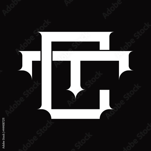 TC Logo monogram with vintage overlapping linked style design template
