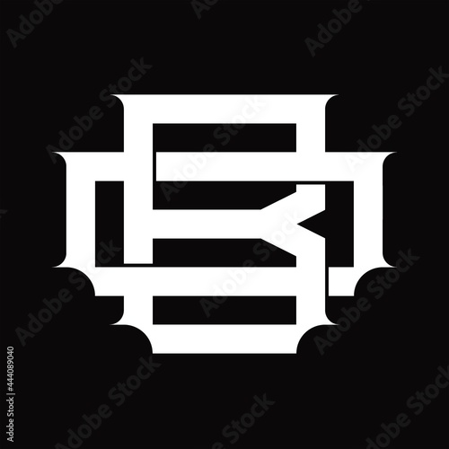 Fototapeta OB Logo monogram with vintage overlapping linked style design template