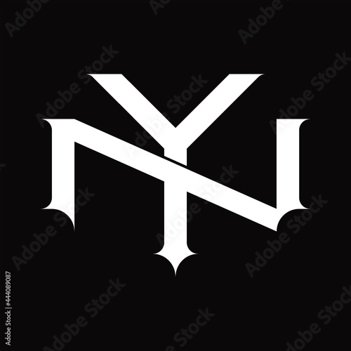 NY Logo monogram with vintage overlapping linked style design template