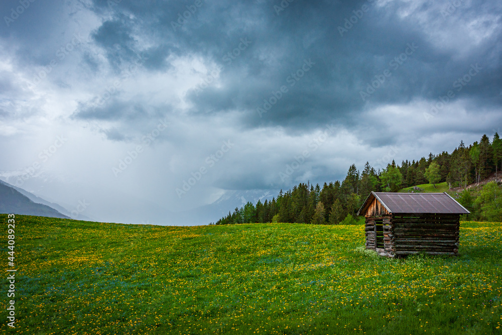 Obraz premium landscape with house and clouds