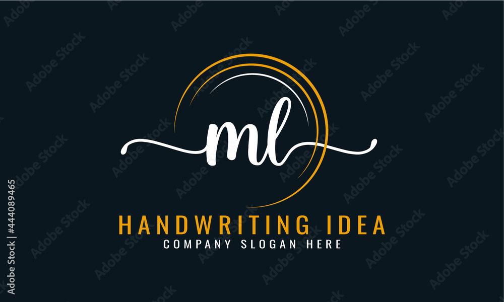Initial M L, letter handwriting logo Design
Initial M L, letter handwriting logo Design