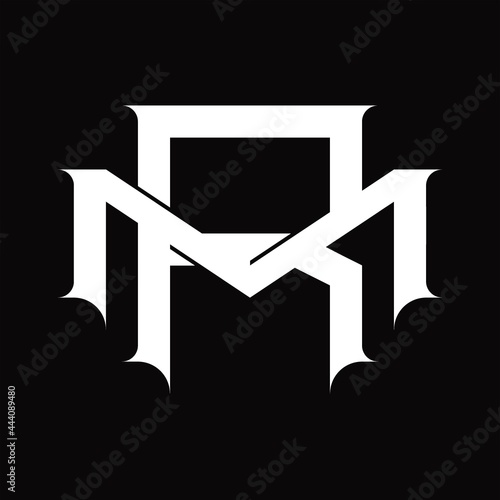 MR Logo monogram with vintage overlapping linked style design template
