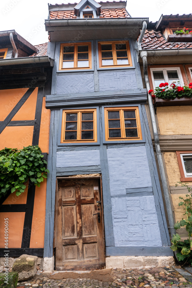 Fototapeta premium Blue half-timbered house
