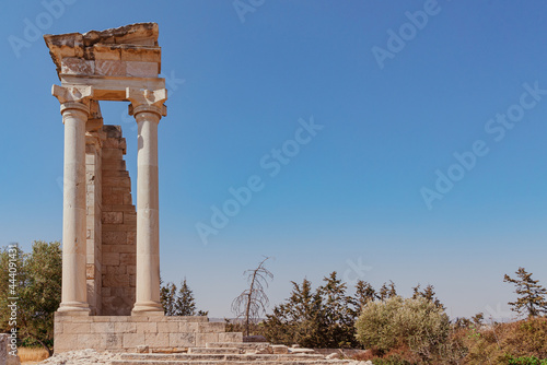 Temple of Apollo ruins with columns in the Sanctuary of Apollo Hylates near Limassol, Cyprus