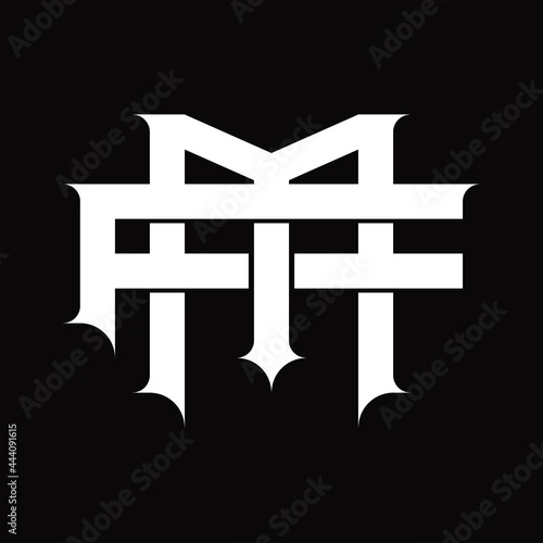 FM Logo monogram with vintage overlapping linked style design template
