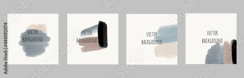 Set of vector abstract background with copy space for text. Design for social media, insta story, card, invitation, feed post.  Instagram square flyer banner