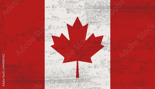 Grunge texture Canada flag. Vector illustration in vintage style