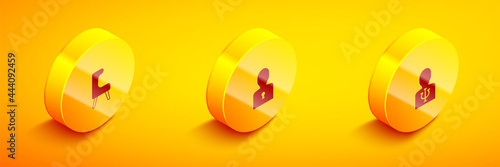 Set Isometric Armchair, Solution to the problem and Psychology, Psi icon. Vector