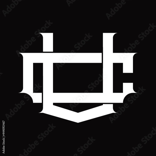 CV Logo monogram with vintage overlapping linked style design template