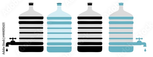 bottle water icon vector. gallon water symbol icons. blue and black color illustration