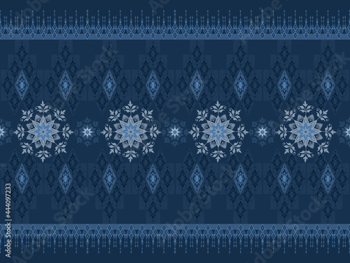 classic flower and geometric ethnic pattern.Seamless background design for carpet,wallpaper,clothing,fabric or etc.