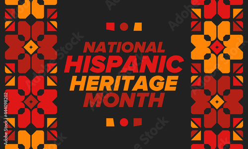 National Hispanic Heritage Month in September and October. Hispanic and Latino Americans culture. Celebrate annual in United States. Poster, card, banner and background. Vector illustration