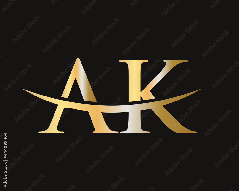 Elegant and stylish AK logo design for your company. AK letter logo. AK ...