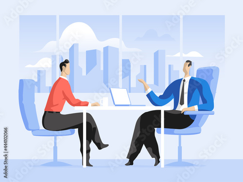 Business meeting tra venditore e cliente in ufficio