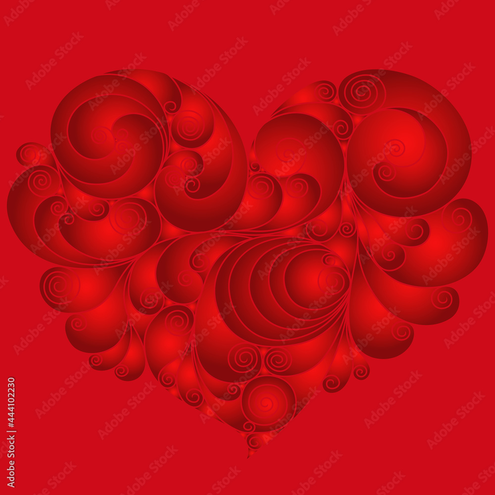 Red heart floral stencil Red heart floral stencil