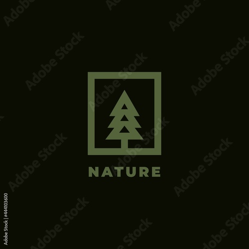 Pine tree logo design icon inspiration vector template