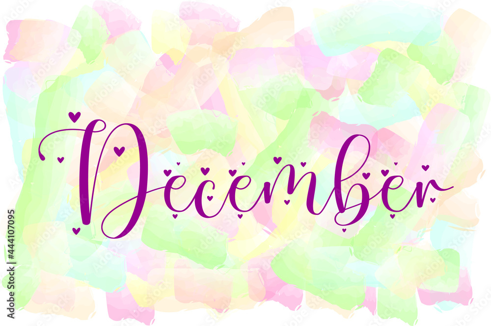 Stylish Multi-colored Logo or background of month December.