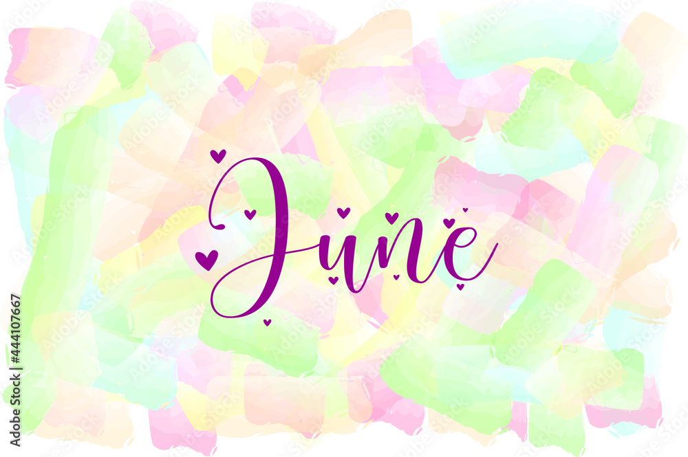 Stylish Multi-colored Logo or background of month June.