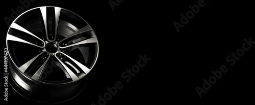 Obraz na płótnie Aloy wheel rim isolated on black background.