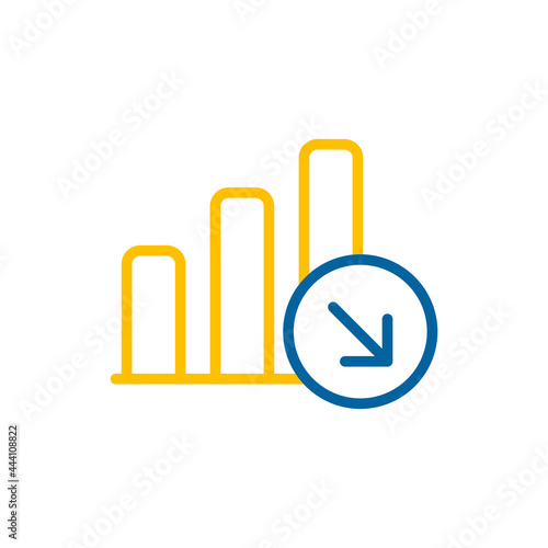 Decrease outline flat vector icon. Office sign