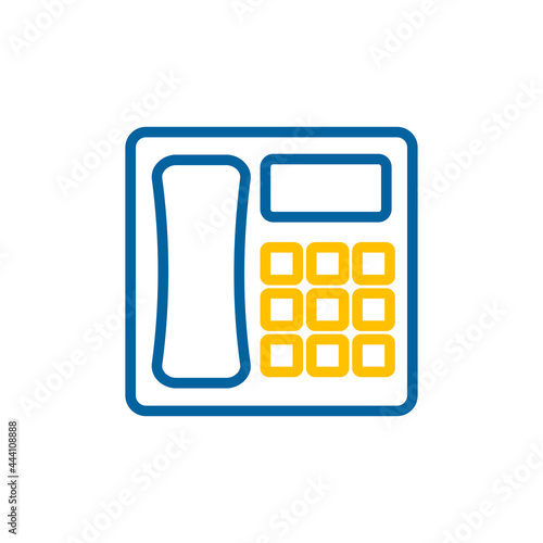 Phone outline flat vector icon. Workspace sign photo