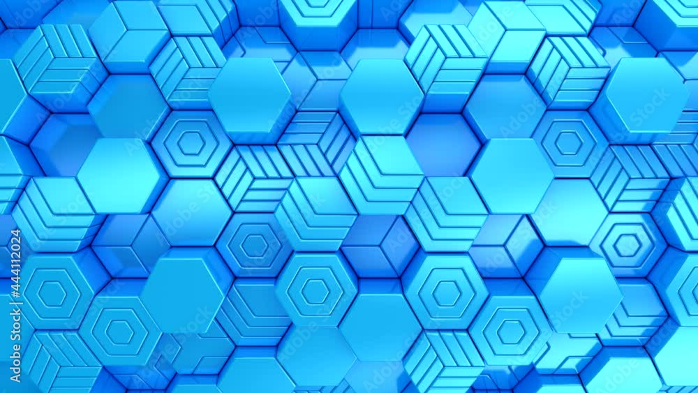 Background of Hexagons. Abstract motion, loop, two color, 3d rendering, 4k resolution
Background of Hexagons. Abstract motion, loop, two color, 3d rendering, 4k resolution