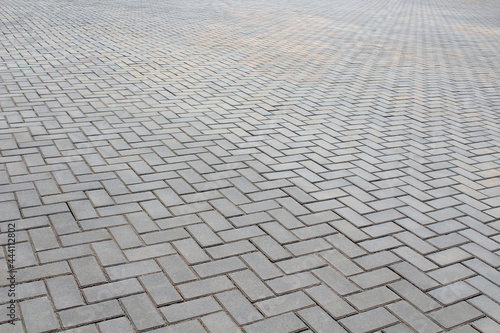 Clinker paving stones. Close-up. Perspective. Background. Texture.
