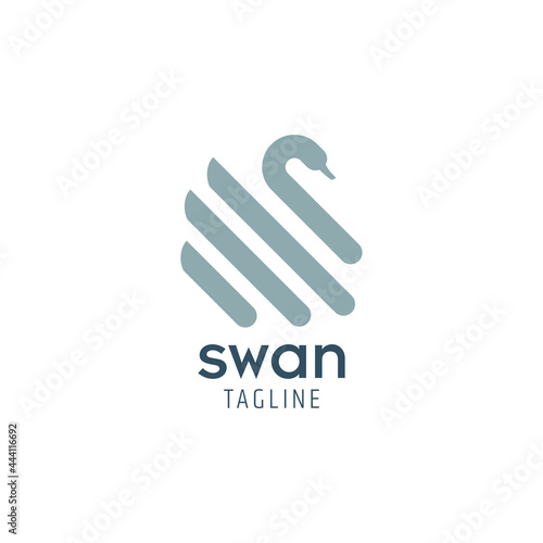 swan logo design with geometry