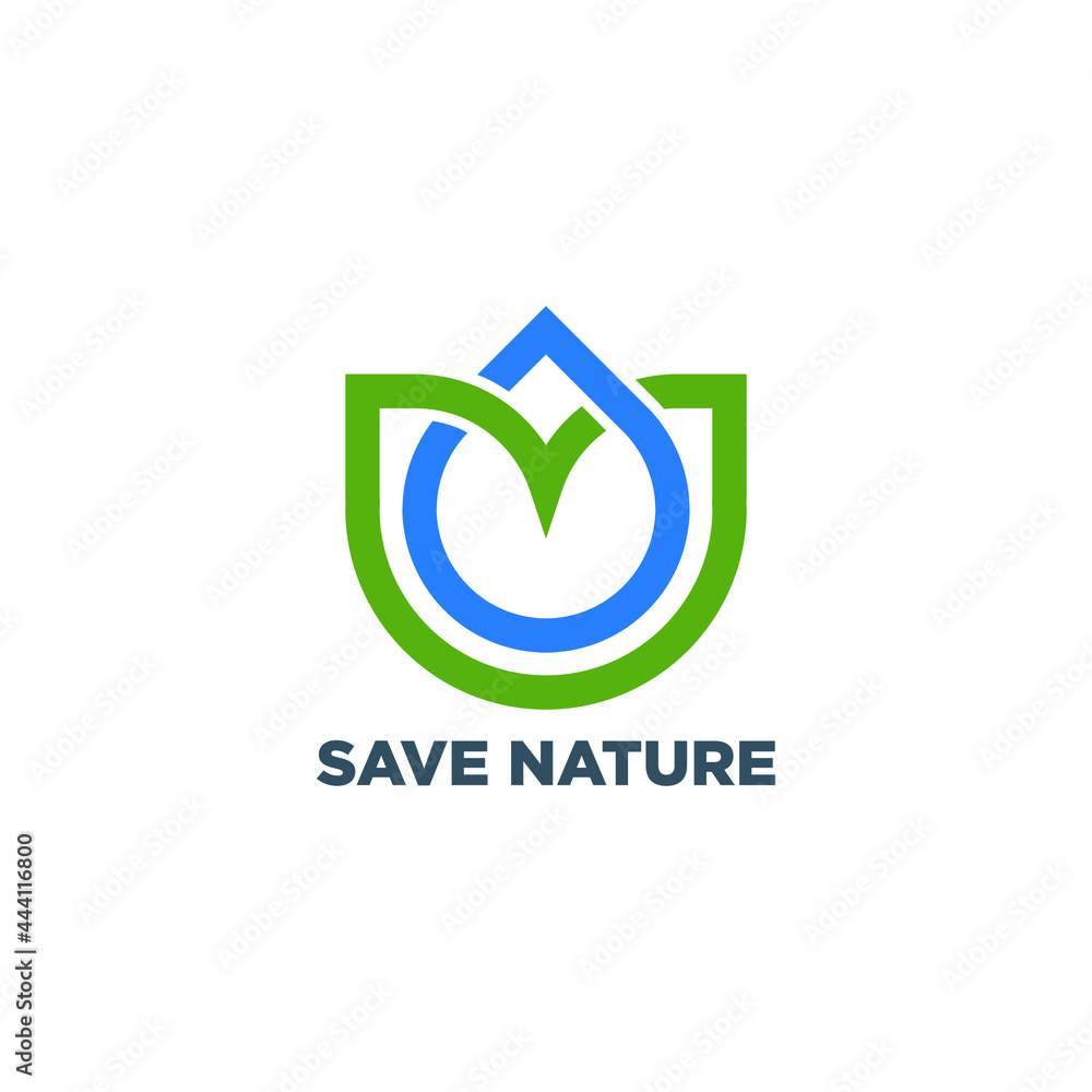 drop logo design with leaf