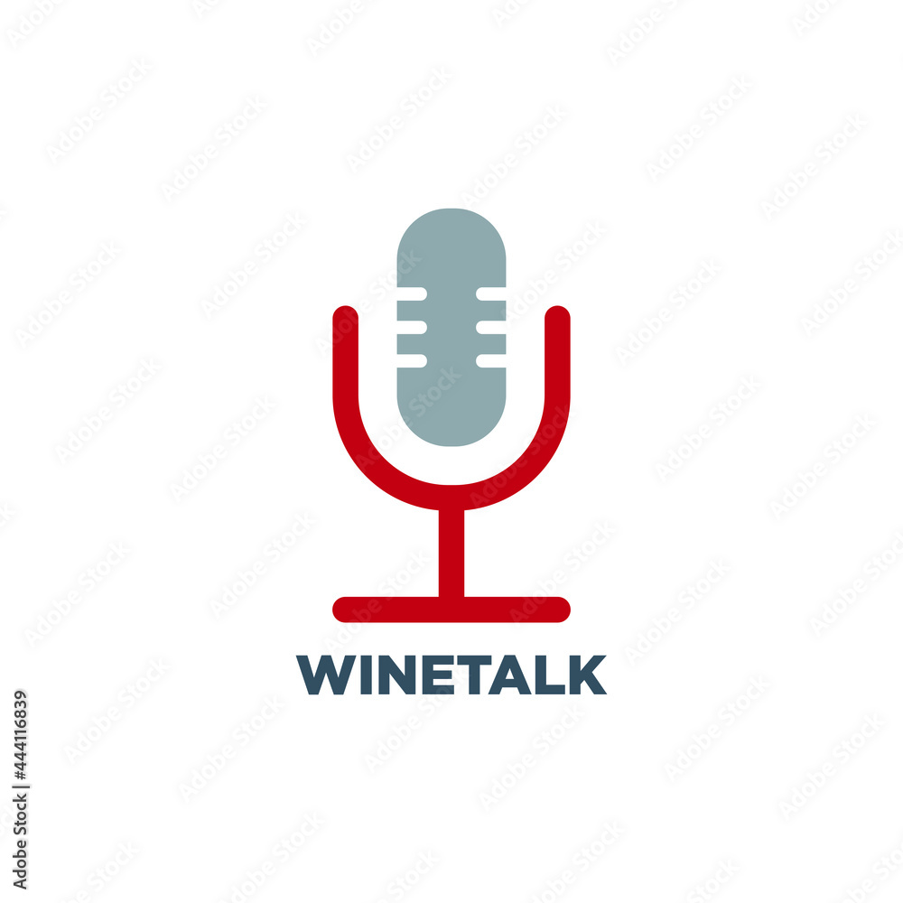 wine logo design with microphone wine logo design with microphone