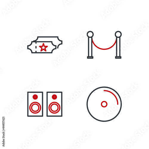 entertaiment set icon, isolated entertaiment set sign icon, vector illustration