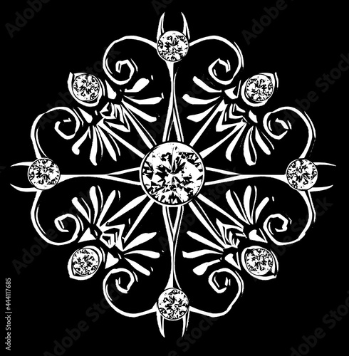 black and white flowers, искусство, цветок черно-белый, 