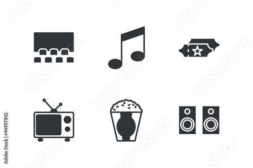 entertaiment set icon, isolated entertaiment set sign icon, vector illustration