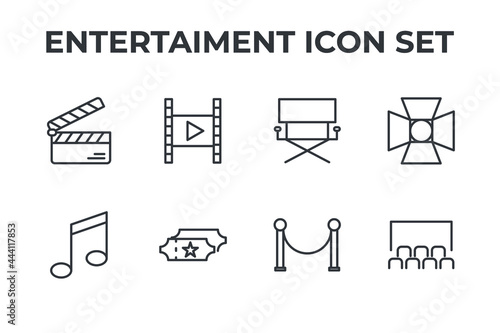 entertaiment set icon, isolated entertaiment set sign icon, vector illustration