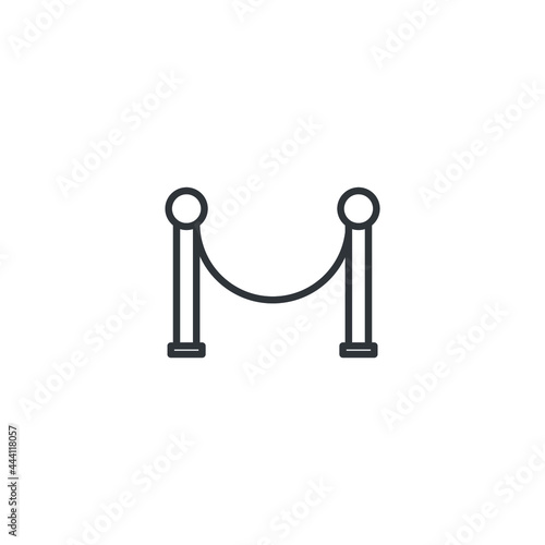 isolated barrier rope sign icon, vector illustration