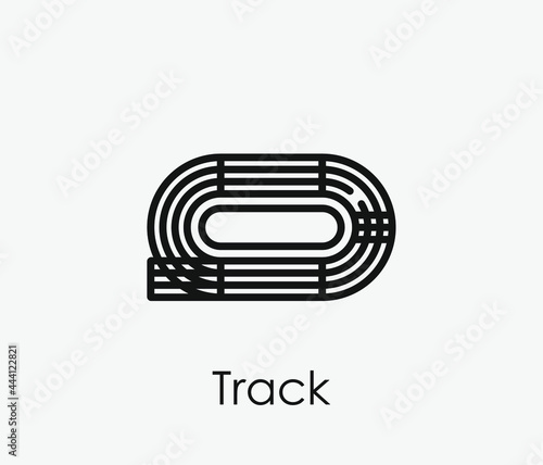 Track vector icon. Editable stroke. Symbol in Line Art Style for Design, Presentation, Website or Apps Elements, Logo. Pixel vector graphics - Vector