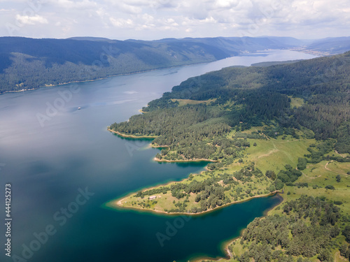 Amazing Aerial view of Dospat Reservoir  Bulgaria