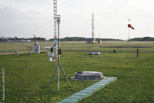 a portable automatic weather station is located in the large meteorological garden. This tool is used to retrieve meteorological data such as temperature, wind, solar radiation and air pressure