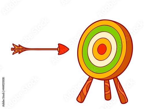 Cute arrow and target cartoon. Arrow and target clipart vector illustration