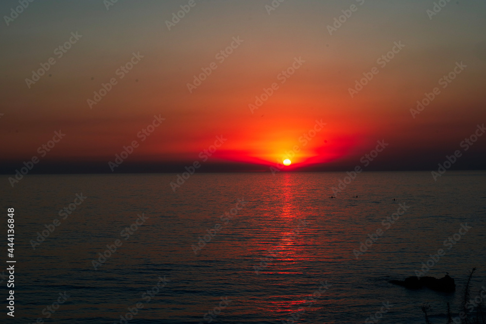 sunset over the sea sunset over the sea