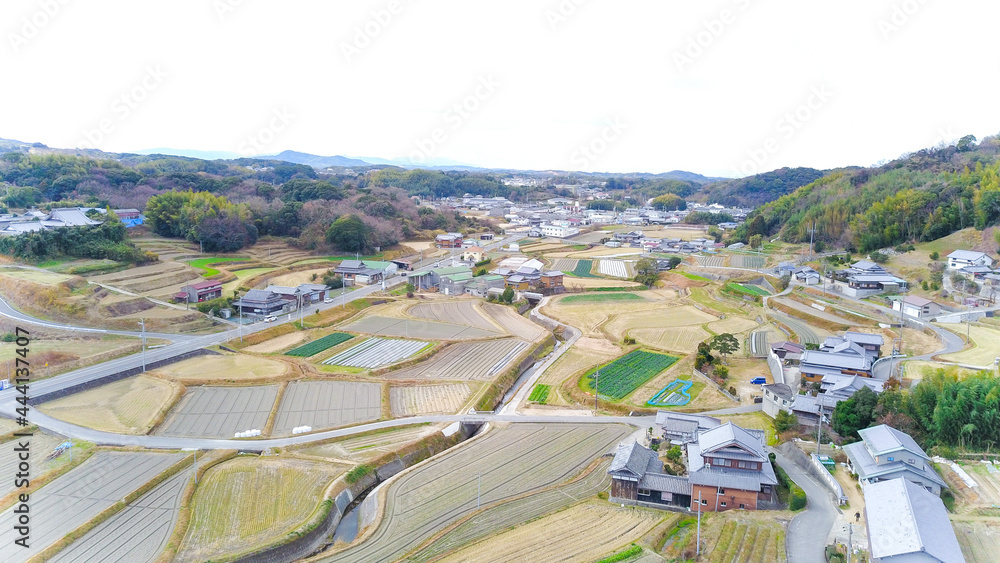 日本の田舎風景・ドローン撮影
