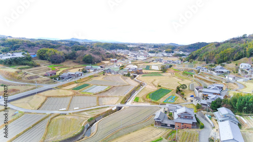 日本の田舎風景・ドローン撮影