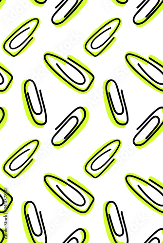 Funny clips. Seamless pattern on the white background. 