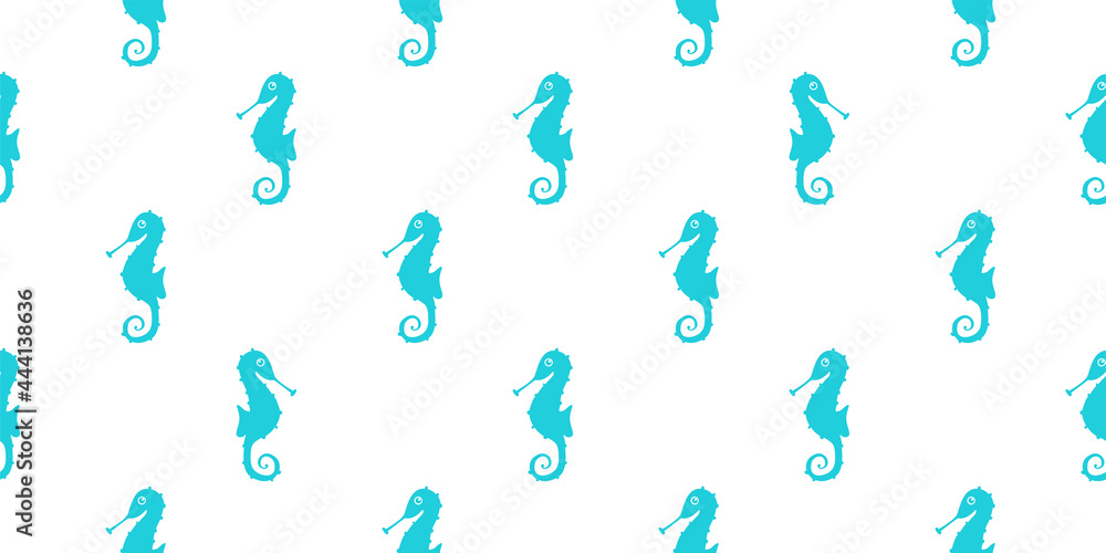Cute sea horse. Seamless pattern on the white background. Cute sea horse. Seamless pattern on the white background.