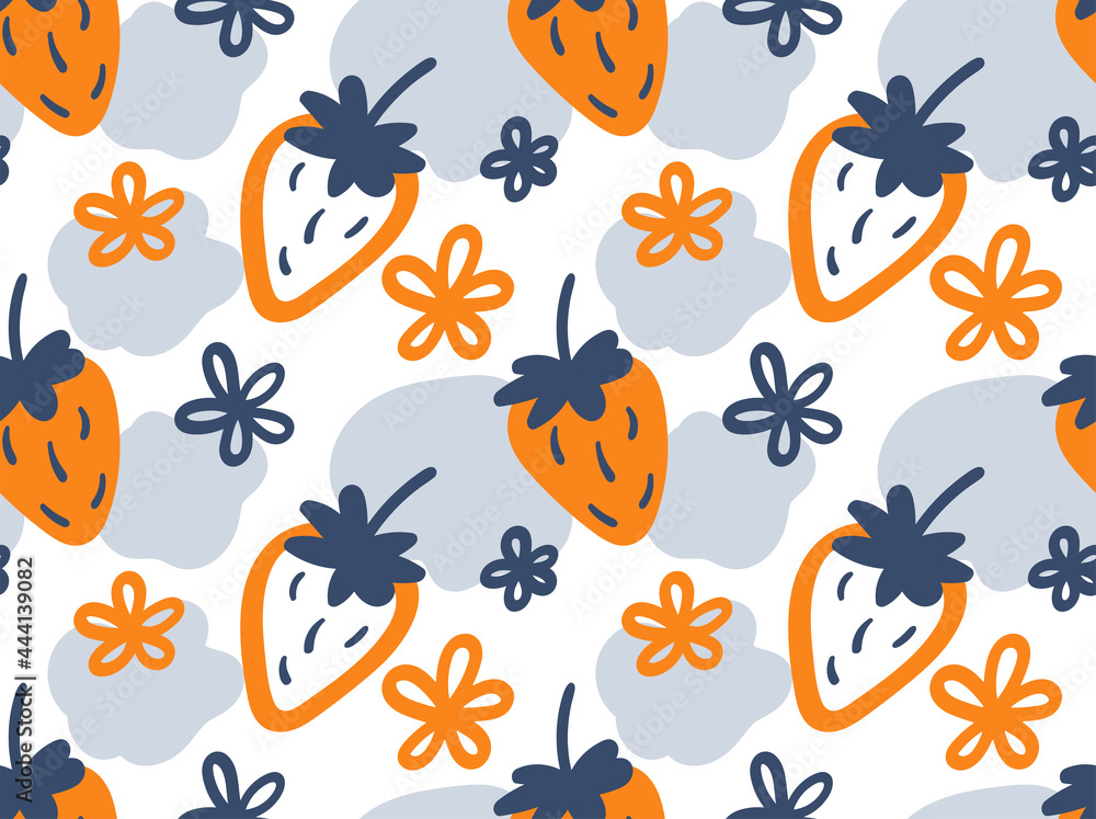 Crazy strawberry. Seamless pattern with funny berries. Crazy strawberry. Seamless pattern with funny berries.