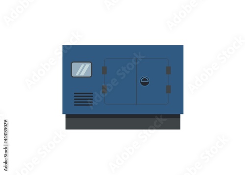 Generator engine simple flat illustration