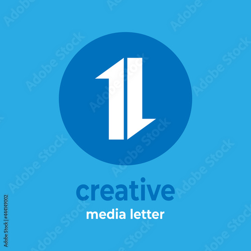 the number 11 is flipped inside the circle. Usable for Business and Technology Logos. Flat Vector Logo Design Template Element.