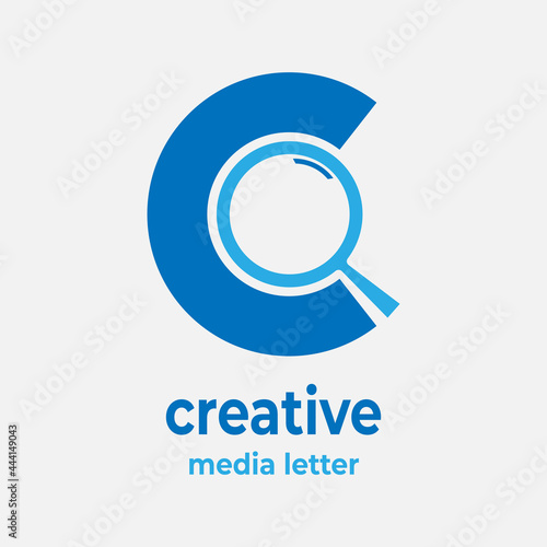 Letter c and magnifying logo design