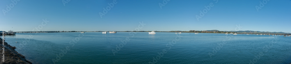 Blue panorama across harbour